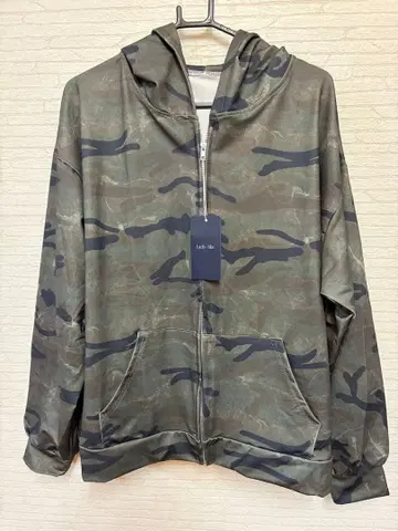 카모 패턴 풀 집업 후드티