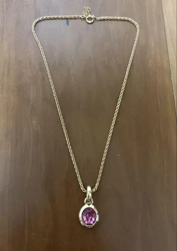 AGATHA 골드 체인 목걸이 핑크 USED