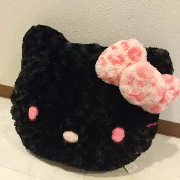 헬로키티 페이스 쿠션 봉제 인형 레오파드 무늬