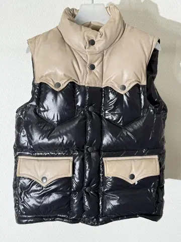 넘버나인 07aw 가죽 절개 다운 베스트