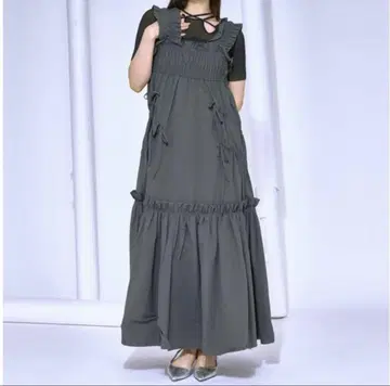 Ezick Many ribbon 티어드 볼륨 원피스
