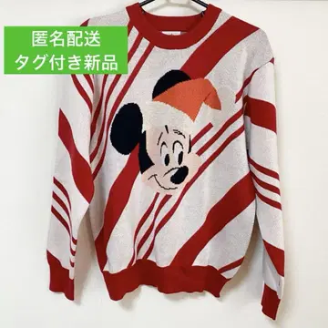 택 포함 새상품 크리스마스 미키 스웨터