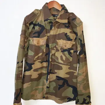 로아르 roar 가죽 절개 카모 패턴 자켓 카모 이글