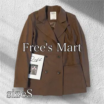 Free's Mart 브라운 테일러드 자켓 코트 더블 브레스트 S