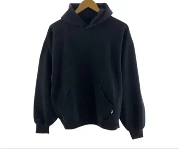 90s 러셀 무지 블랙 후드티 매우 짧은 기장 usa L