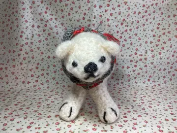 [ 미사용 ] 화이트 곰 봉제 인형 테디베어 양모 시로쿠마 울 일본제