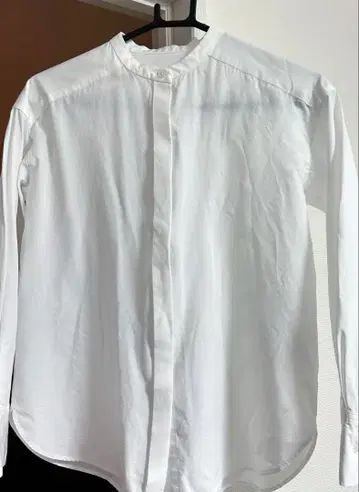 나노 유니버스 셔츠 노카라 레이온 폴리에스테르 화이트 셔츠