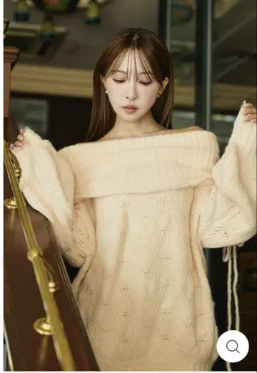 Sweet Ribbon 오프숄더 니트 드레스 핑크