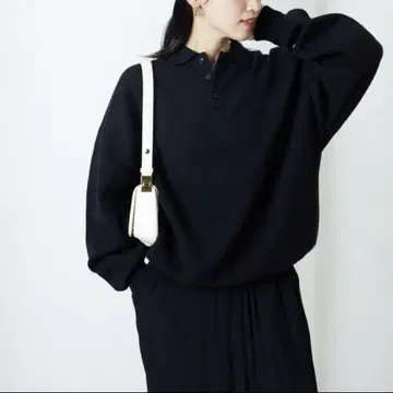 FREAK'S STORE [ F ] 폴로 니트 풀오버 블랙 봄/가을