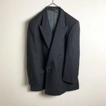 테일러드 자켓 던힐 더블 펜슬 스트라이프 안감 로고 고급스러움