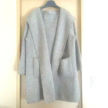 최종 SALE 그레이 후드 부착 가운 코트