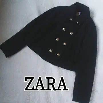 ZARA 크롭 자켓 골드 버튼 코트 아우터 블랙 숏