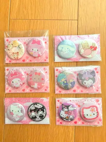산리오 키티 핀 배지 키라키라 프렌즈 글리터 캔뱃지