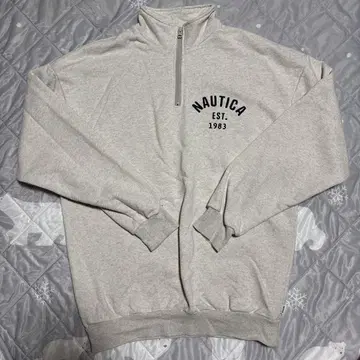 NAUTICA 하프 지퍼 맨투맨 S 사이즈 남성용 그레이 그레이지