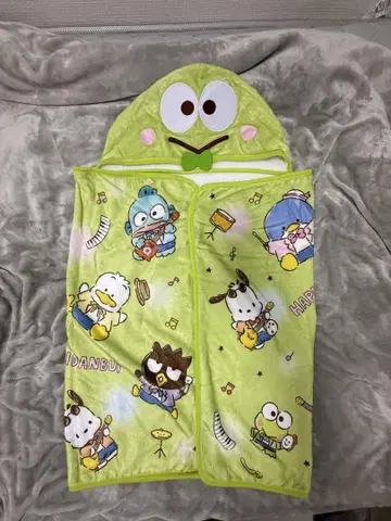 케로케로케로피 후드 부착 담요