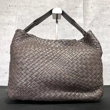 새상품급 FALORNI 인트레차트 모카 브라운 가죽 탑 핸들 백