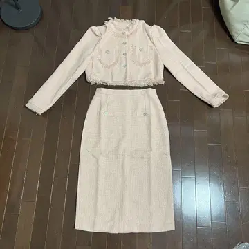 핑크 트위드 셋업 L 사이즈 여성용