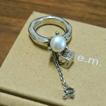 [ e.m. ] 반지 링 9호 펄 지르코니아 실버 925