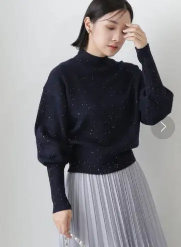 플라워 스팽글 크롭 니트