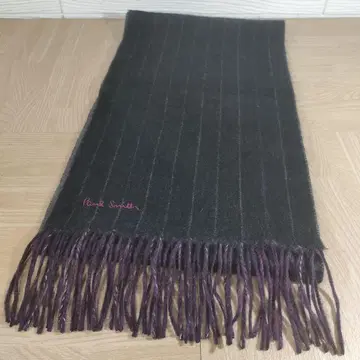 폴스미스 캐시미어 100% 머플러 스트라이프 자수 로고