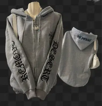 y2k 자수 그런지 헤이세이 갸루 펑크 락 영문 후드티 시크 스타일