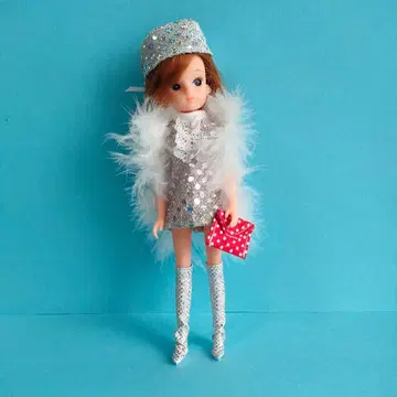 핸드메이드 복각판 초대 리카짱 사이즈 실버 글리터 세트