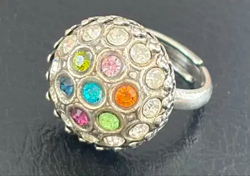 H.P.FRANCE 컬러풀 크리스탈 돔형 실버 컬러링 9호