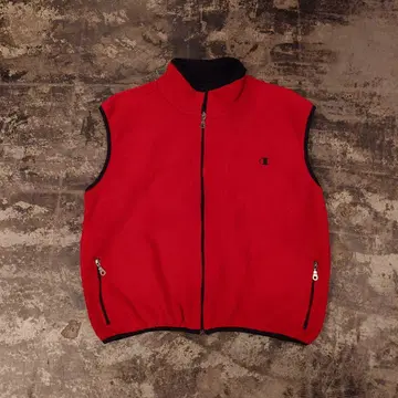 Champion 플리스 베스트 레드 x 블랙 L 멕시코제 4626