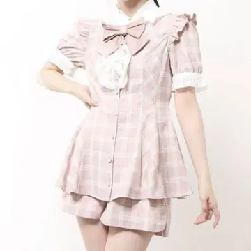 시크릿 허니 셋업 핑크 체크