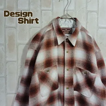 셔츠 긴팔 옴브레 체크 브라운 섀도우 체크