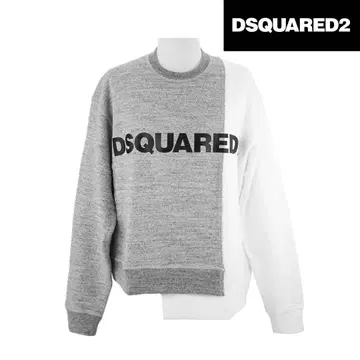 DSQUARED2 로고 맨투맨 그레이 화이트 바이컬러