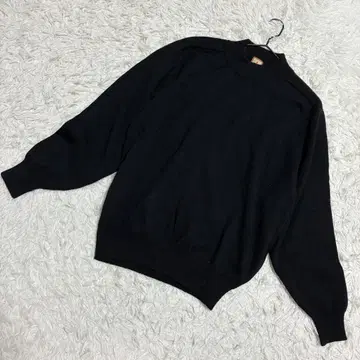 미즈노 고품질 하이넥 니트 모 100% 루즈핏 심플 블랙