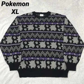Pokemon 포켓몬 겐가 니트 하이 게이지 스웨터 올 패턴 실루엣