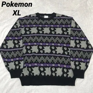 Pokemon 포켓몬 겐가 니트 하이 게이지 스웨터 올 패턴 실루엣