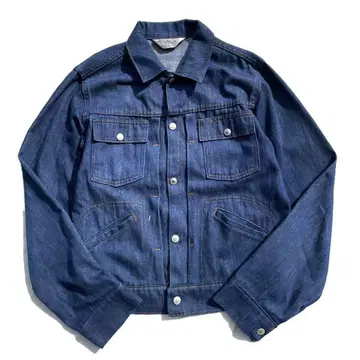 [ 60s ] TOWNCRAFT 스냅 버튼 트래커 데님 자켓 다크 네이비