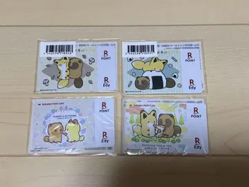 너구리와 여우 Edy-라쿠텐 포인트 카드 4점 묶음 세트