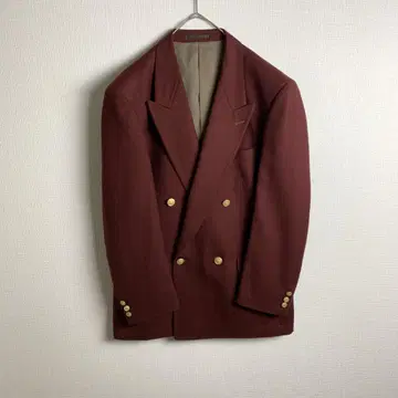 테일러드 자켓 버건디 더블 골드 버튼 멋스러운 울 구제 의류