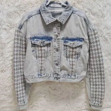 스파이럴 걸 데님 트위드 자켓 프리 사이즈