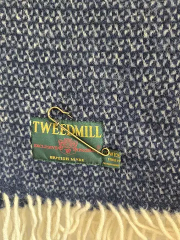 TWEEDMILL 울 머플러 네이비/화이트