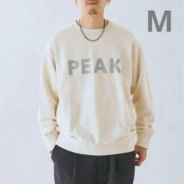 새상품 ) SNOWPEAK/스노우피크 별주 크루넥 맨투맨 내추럴 M