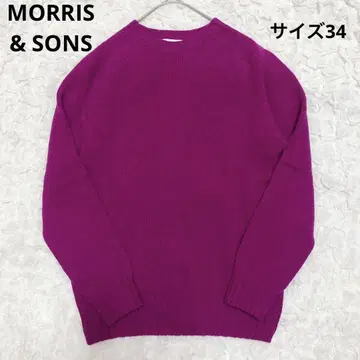 모리스 앤 선즈 마젠타 크루넥 울 스코틀랜드제 34