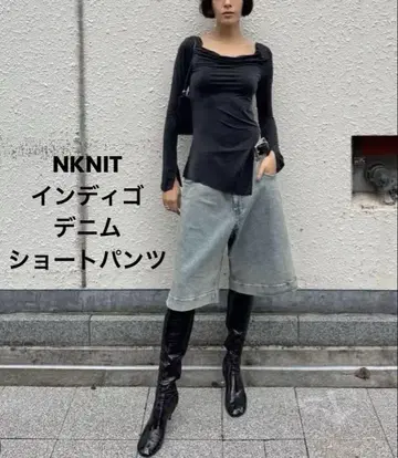 NKNIT 인디고 데님 숏팬츠