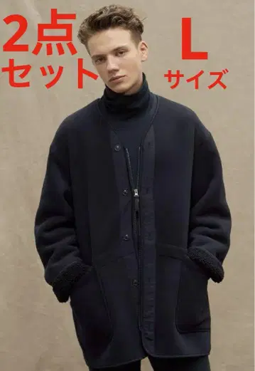 [ 제조 중지 ] 유니클로 콜라보 플리스 2세트 L, XL 블랙