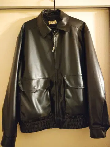블랙 가죽 자켓 합성 피혁 M 사이즈