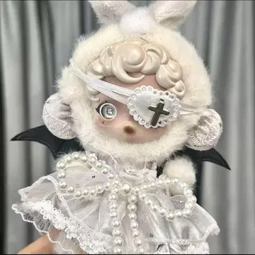 SKULLPANDA LABUBU 스컬팬더 옷 갈아입기 인형 의류 화이트