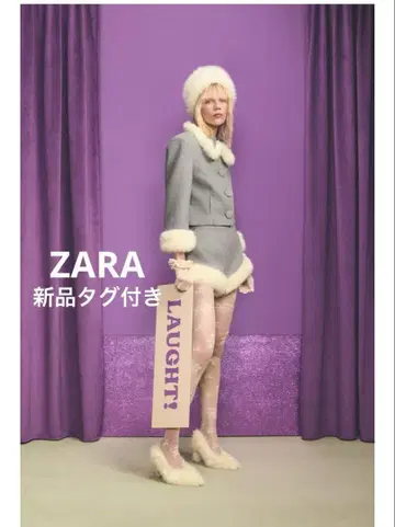 완판템 ZARA 인조 모피 콤비 숏팬츠 M 실버 콜라보