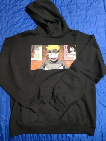 나루토 후드 부착 후드티 블랙