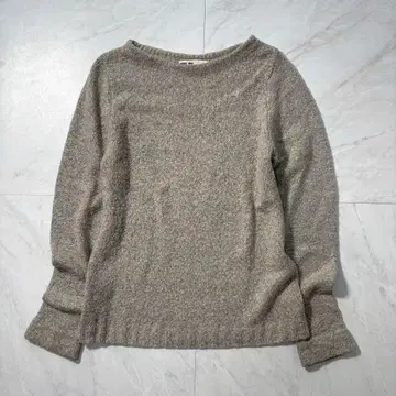 evam eva 실크 알파카 니트 베이지 그레이