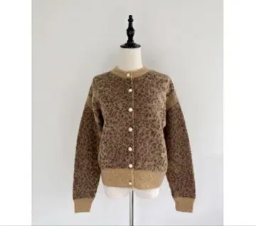 [ MUVEIL ] 모헤어 레오파드 가디건