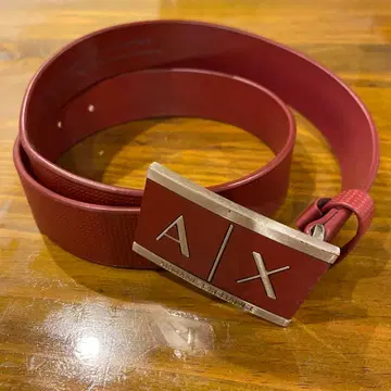 새상품급 Armani Exchange 레드 벨트 A/X 로고 포함